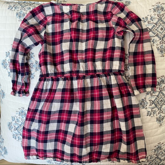 Baby Gap Pink Navy White Plaid Shirt Dress Size 4T - Picture 3 of 5